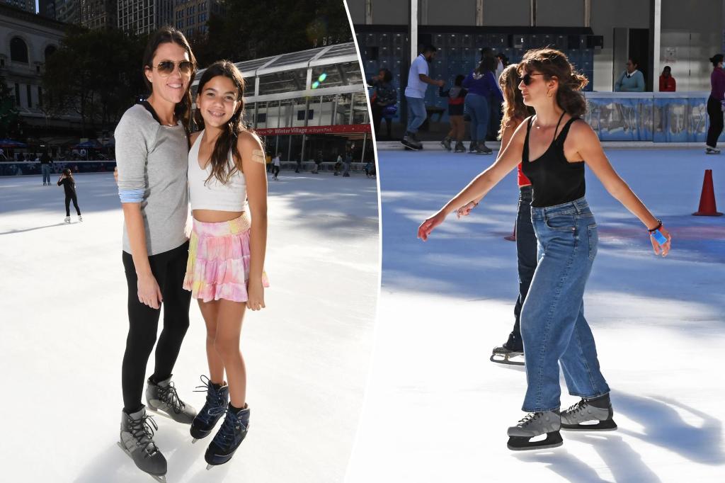 New Yorkers are ice skating as Bryant Park Christmas market opens amid heat wave